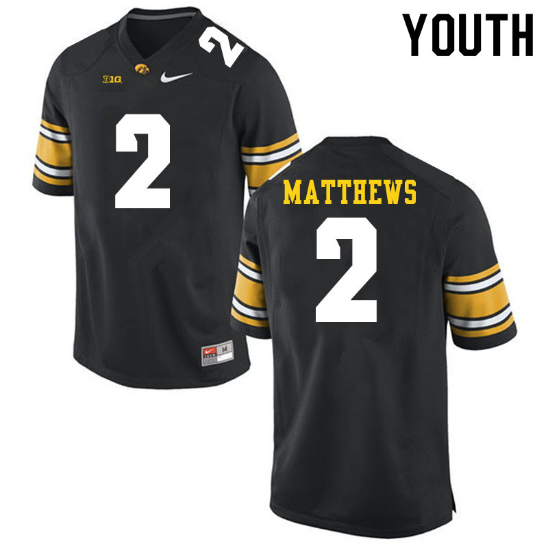 Youth #2 Quavon Matthews Iowa Hawkeyes College Football Jerseys Sale-Black - Click Image to Close